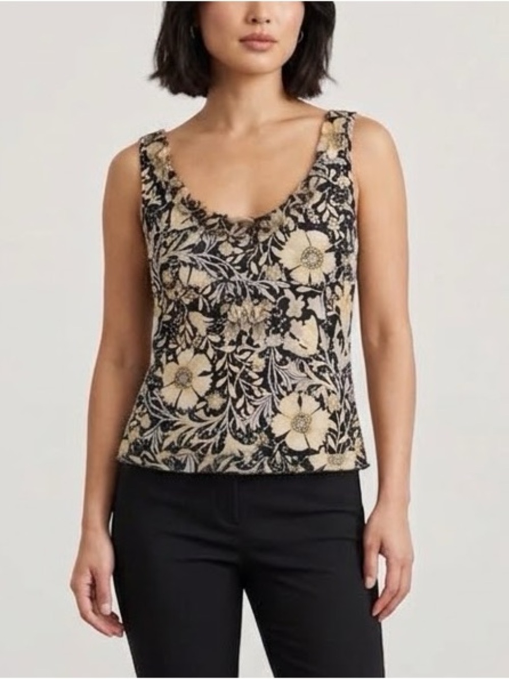 1990s Vintage Silk NWT Sigrid Olsen Collection Floral Camisole Tank 2P Corpcore